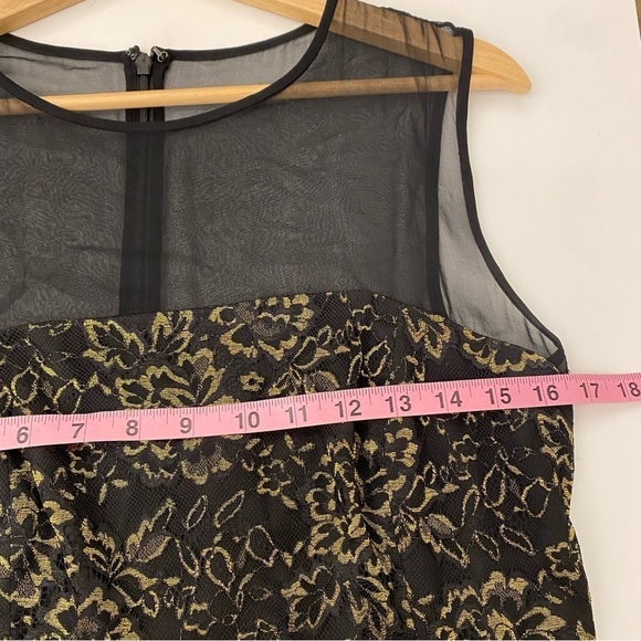 Diane von Furstenberg || Nisha Lace Mini Dress Black Gold 10 - Picture 6 of 11